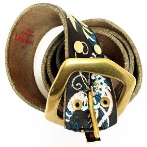 Lucky brand| floral embroidered leather belt